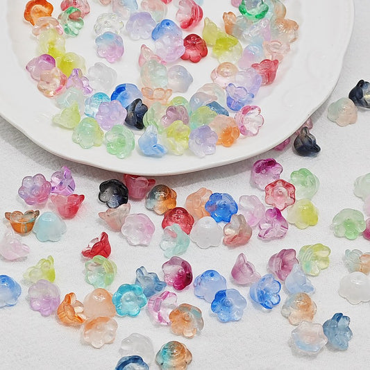 Assorted glass lily of the valley beads - 50 beads per pack