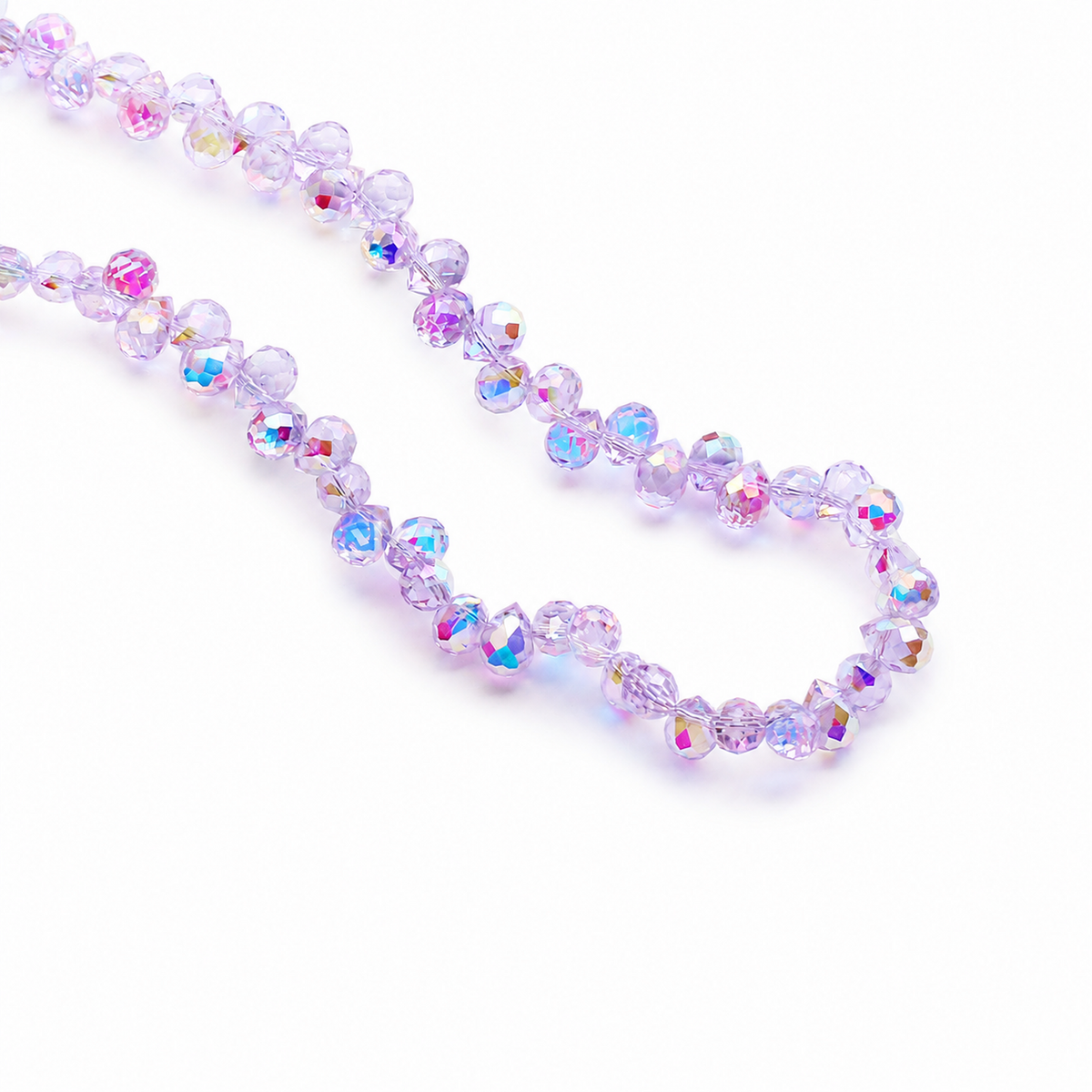 Purple crystal glass teardrop bead refill pack with two colors