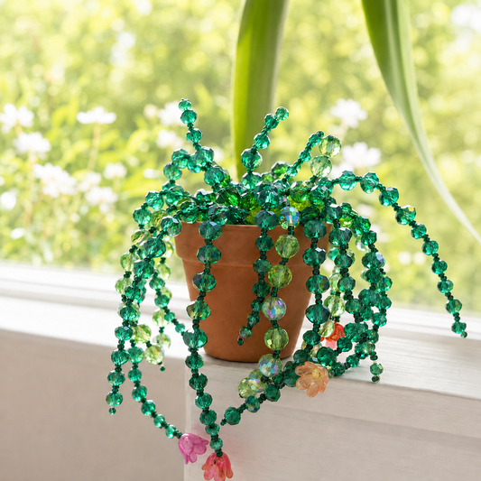 Enchanted Garden Beaded Plant Suncatcher – DIY Kit or Finished Piece