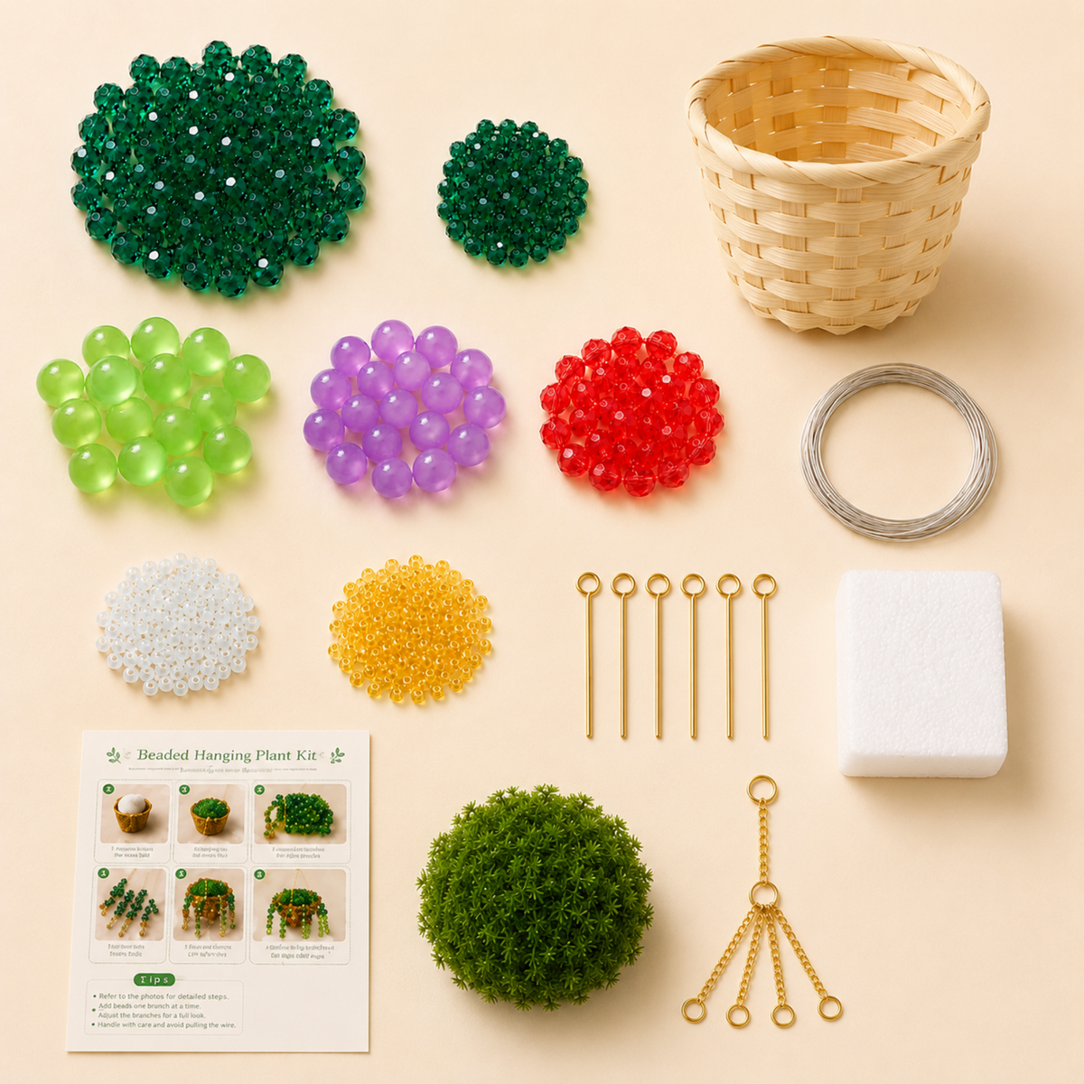 Mixed crystal beads for the Color Pop beaded plant DIY kit