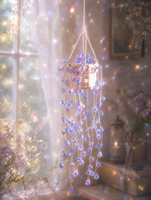 Wisteria Mermaid’s Tears purple beaded plant suncatcher DIY kit