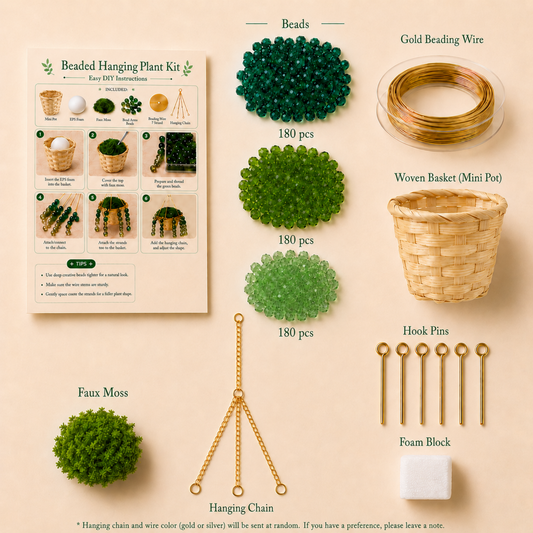 Extra-full beaded plant DIY kit materials with crystal glass beads