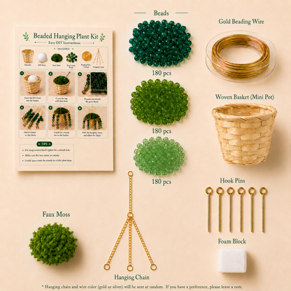 Extra-full beaded plant DIY kit materials with crystal glass beads