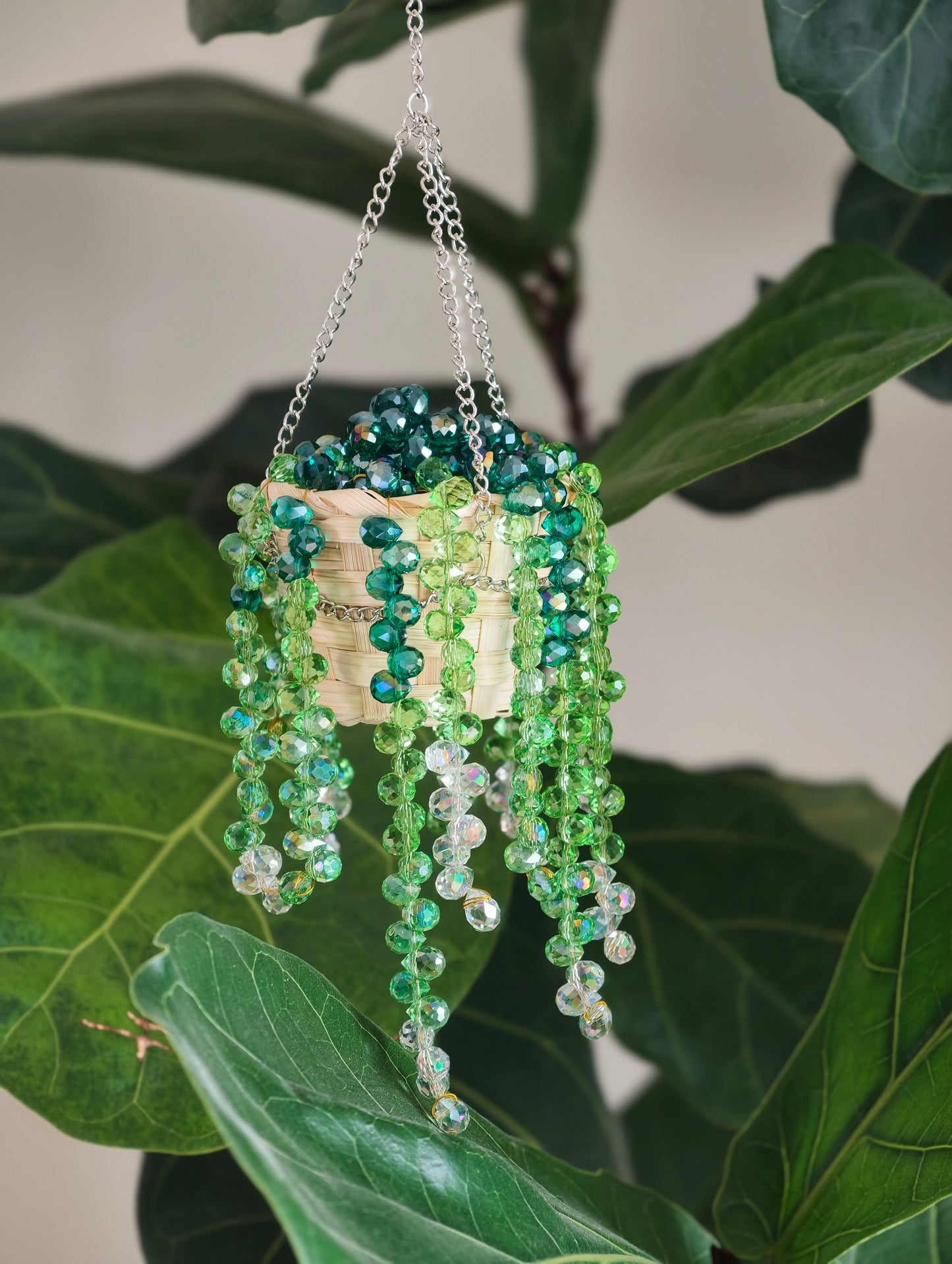 Classic Beaded Hanging Plant DIY Kit – Woven Basket
