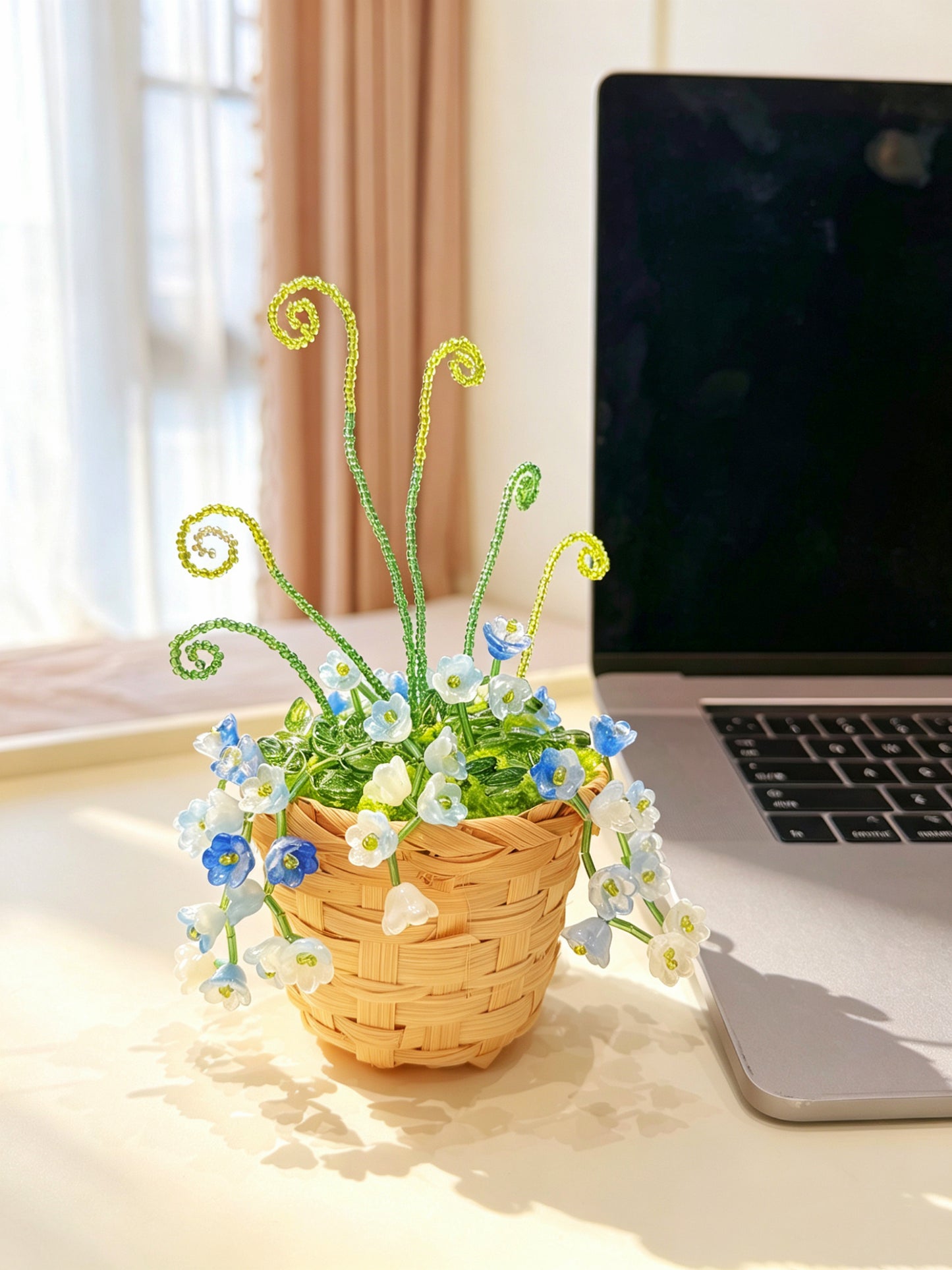 Bluebell beaded plant kit materials with crystal beads and wire
