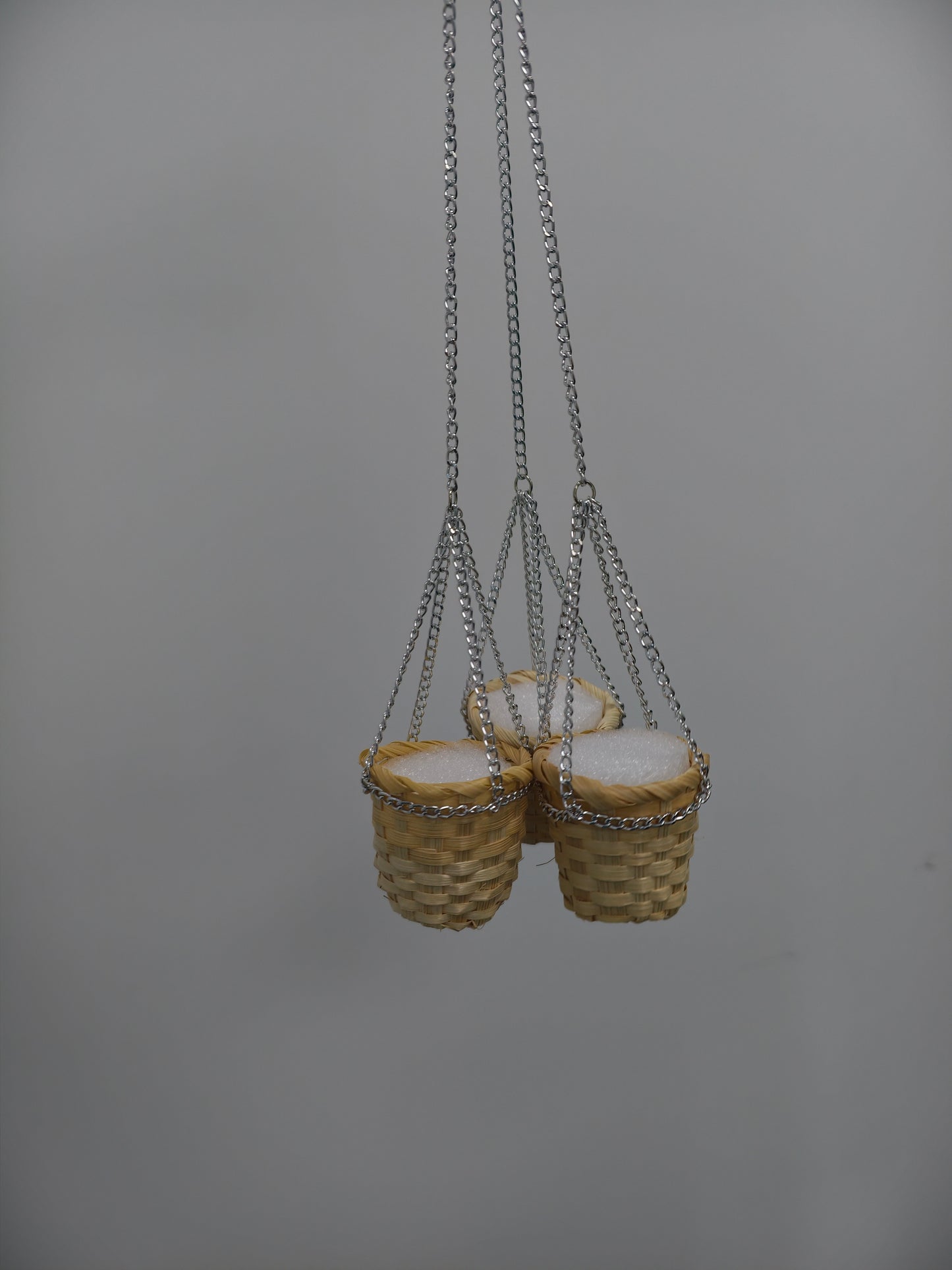 Close-up of mini woven basket base for beaded plant kits