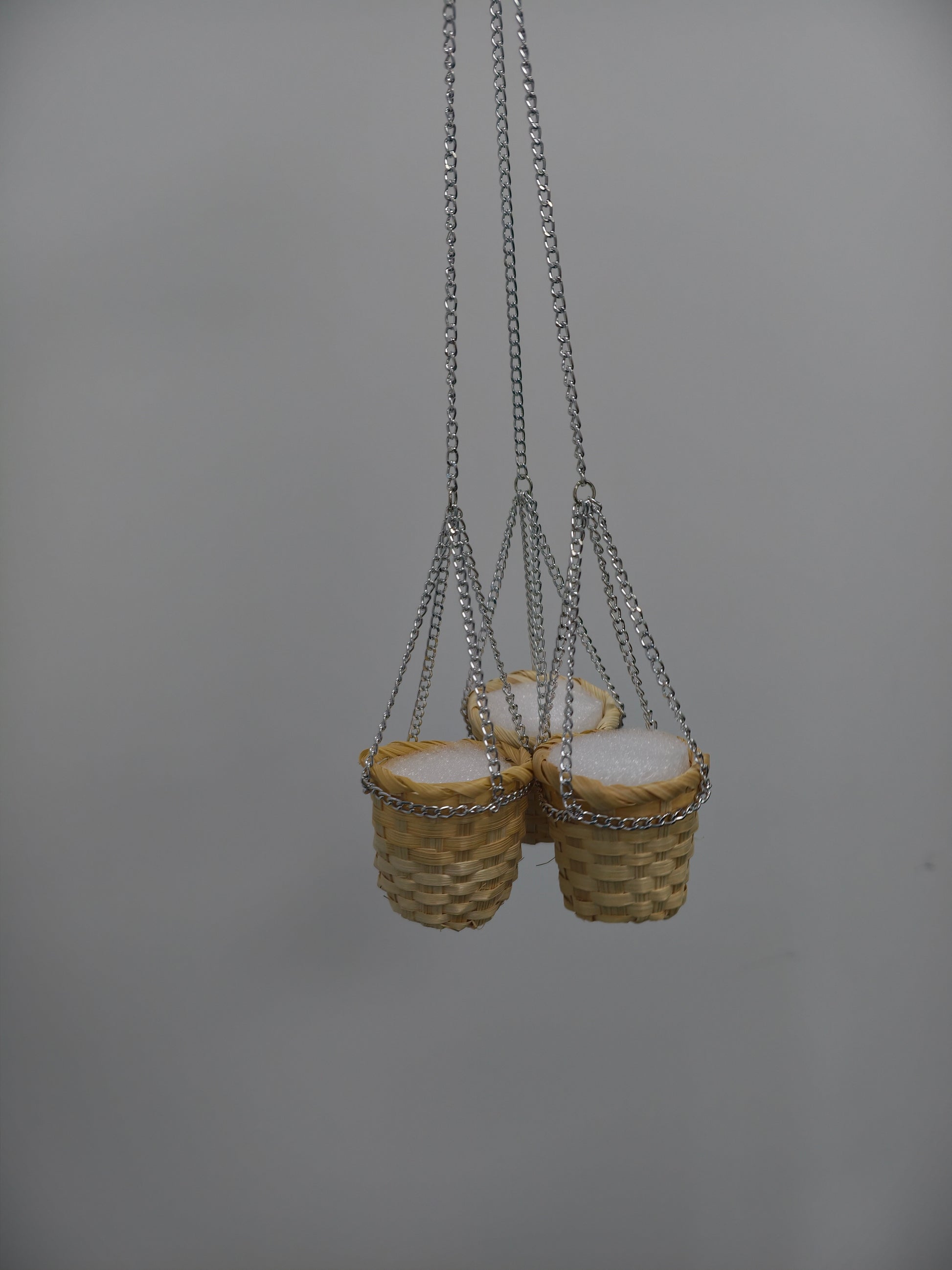 Close-up of mini woven basket base for beaded plant kits