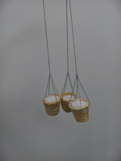 Mini woven basket bases for DIY beaded plants and car charms