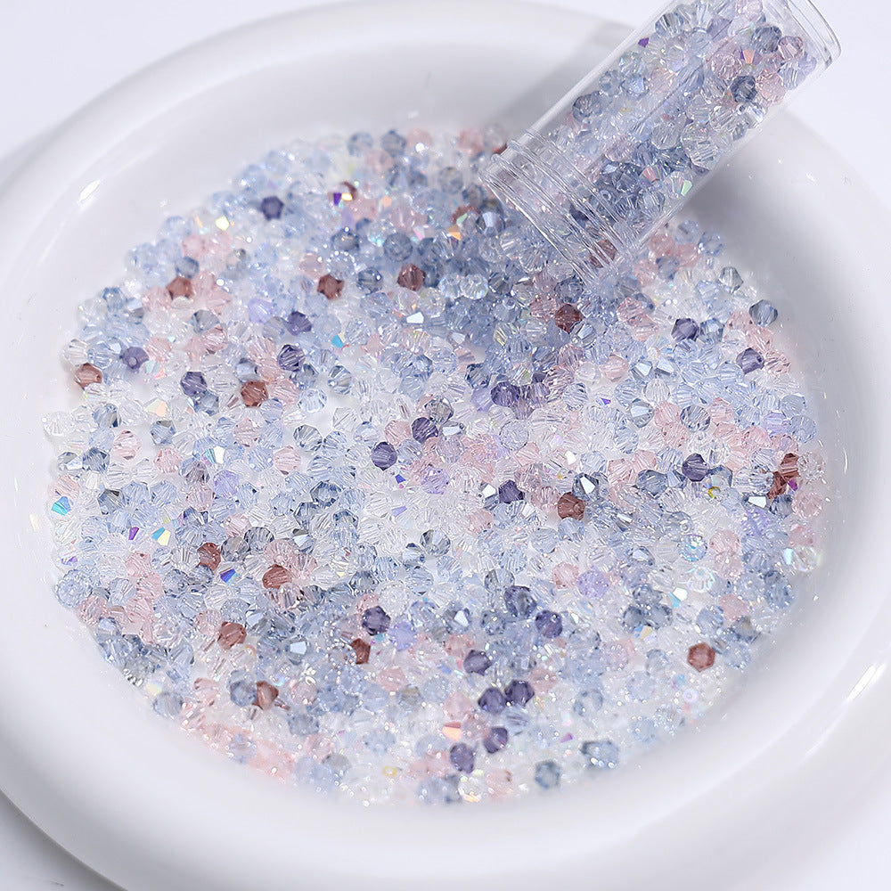 Blue Lavender Gray mix of 4mm faceted crystal glass bicone beads, 200 pieces per pack