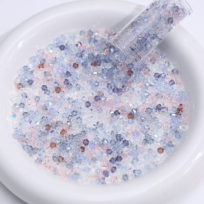 Blue Lavender Gray mix of 4mm faceted crystal glass bicone beads, 200 pieces per pack