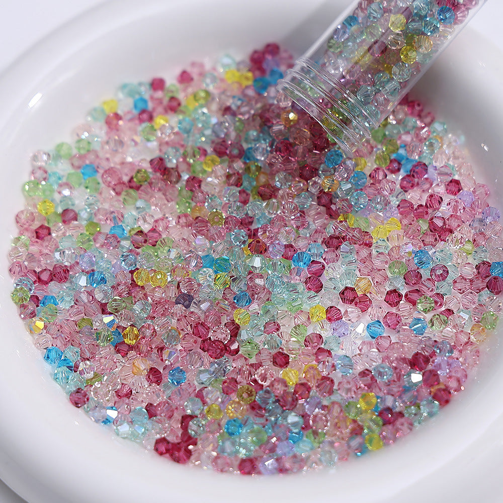 Candy Rainbow mix of 4mm faceted crystal glass bicone beads, 200 pieces per pack
