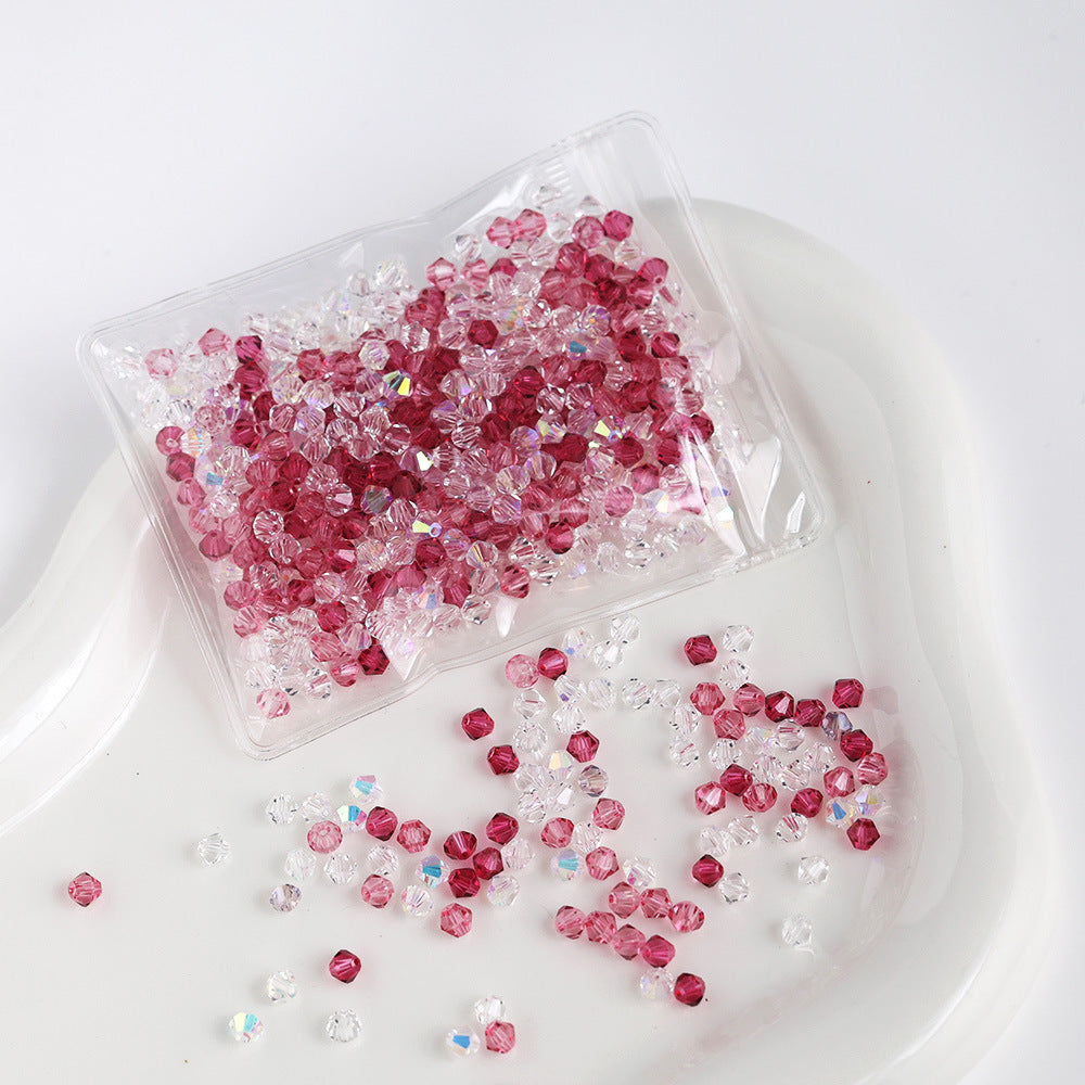 Dried Rose mix of 4mm faceted crystal glass bicone beads, 200 pieces per pack