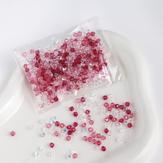 Dried Rose mix of 4mm faceted crystal glass bicone beads, 200 pieces per pack