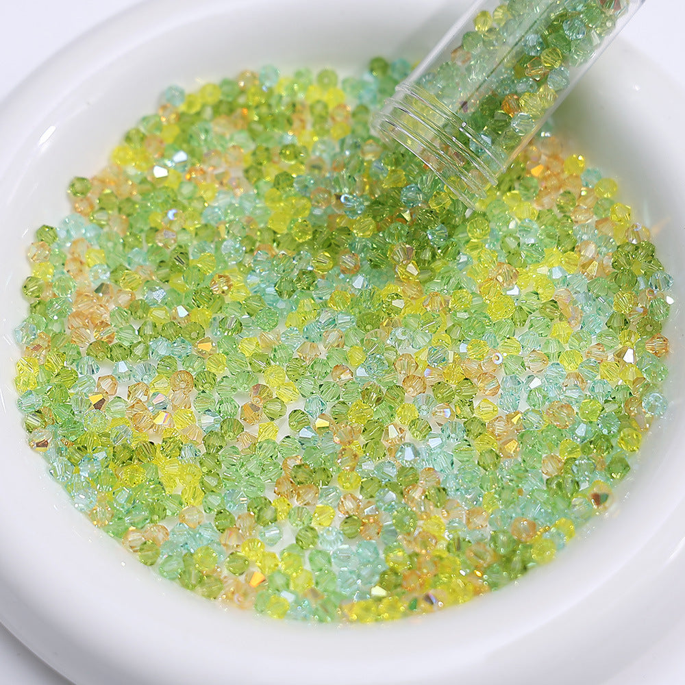 Enchanted Forest mix of 4mm faceted crystal glass bicone beads, 200 pieces per pack