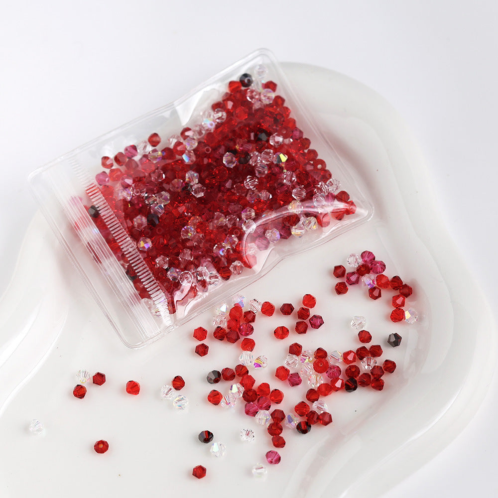 Midnight Rose mix of 4mm faceted crystal glass bicone beads, 200 pieces per pack