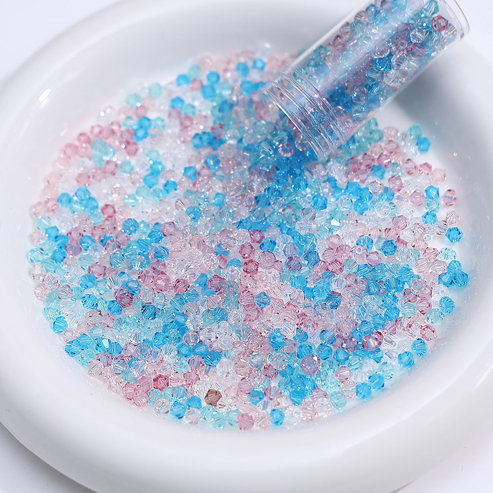 Mint Blue mix of 4mm faceted crystal glass bicone beads, 200 pieces per pack
