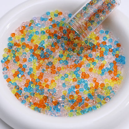 Rainbow Mix mix of 4mm faceted crystal glass bicone beads, 200 pieces per pack