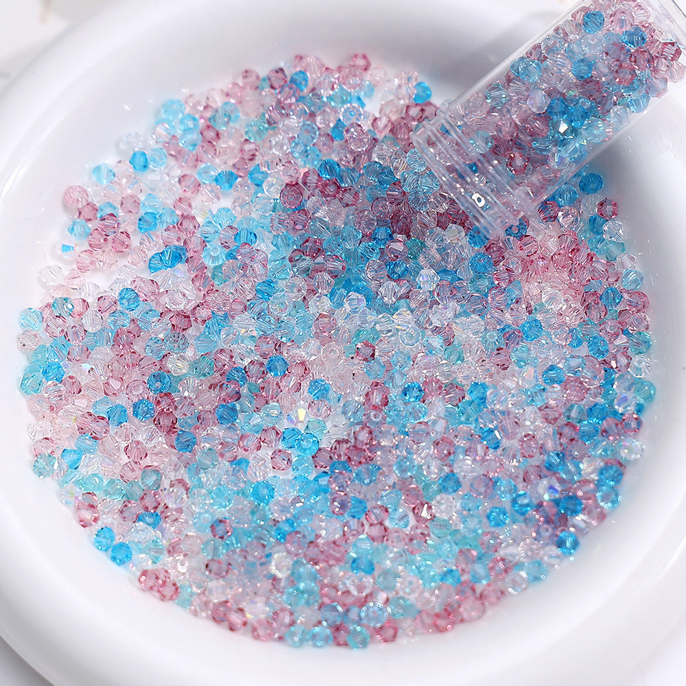 Rose Fizz mix of 4mm faceted crystal glass bicone beads, 200 pieces per pack