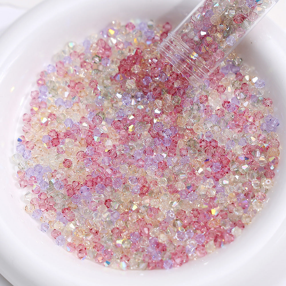 Soft Summer Glow mix of 4mm faceted crystal glass bicone beads, 200 pieces per pack