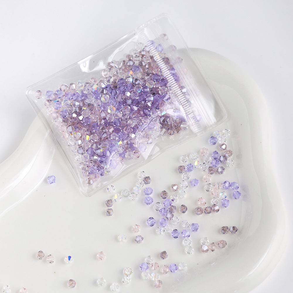 Violet Galaxy mix of 4mm faceted crystal glass bicone beads, 200 pieces per pack