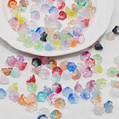 Assorted glass lily of the valley beads - 50 beads per pack