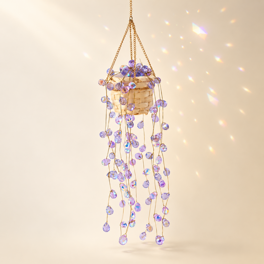 Purple Wisteria Beaded Plant Suncatcher – Mermaid's Tears