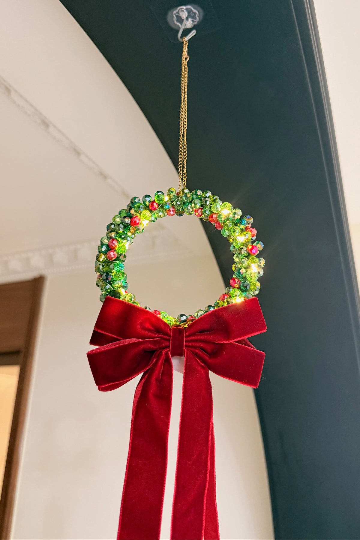 Beaded Christmas Wreath Ornament