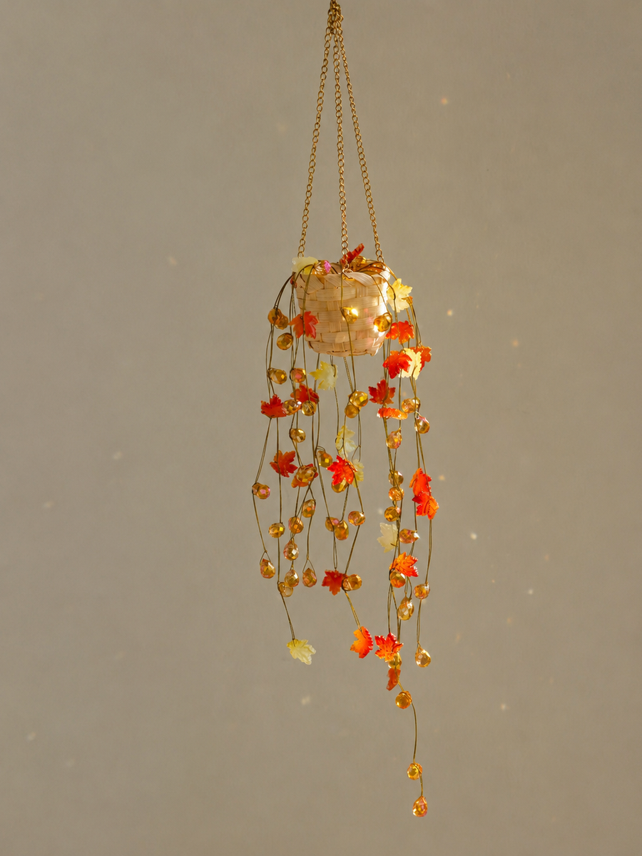 Autumn Beaded Hanging Plant Suncatcher