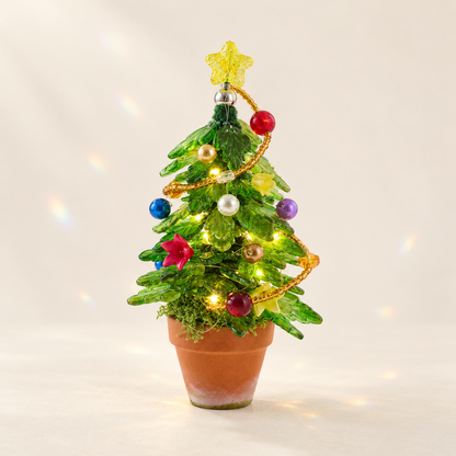 Included project: Light Green beaded Christmas tree with warm lights.