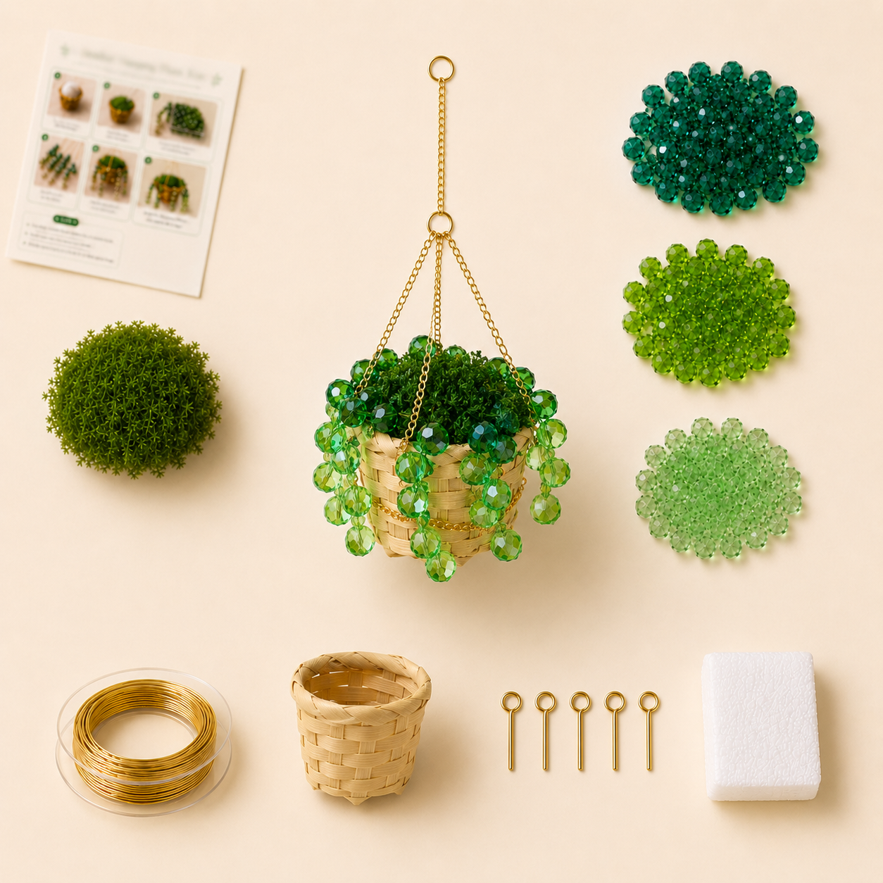 Mini Beaded Plant Car Charm DIY Kit