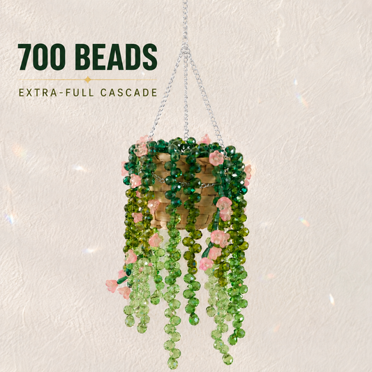 Extra-Full Cascading Flower Beaded Hanging Plant – 700 Beads