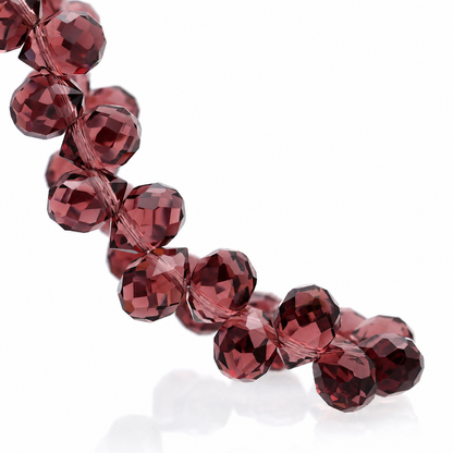 Medium Purple faceted teardrop K9 glass bead strand