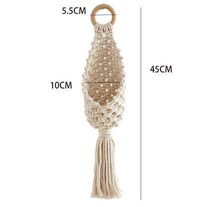 Macrame hanging basket size details 45cm length 10cm width