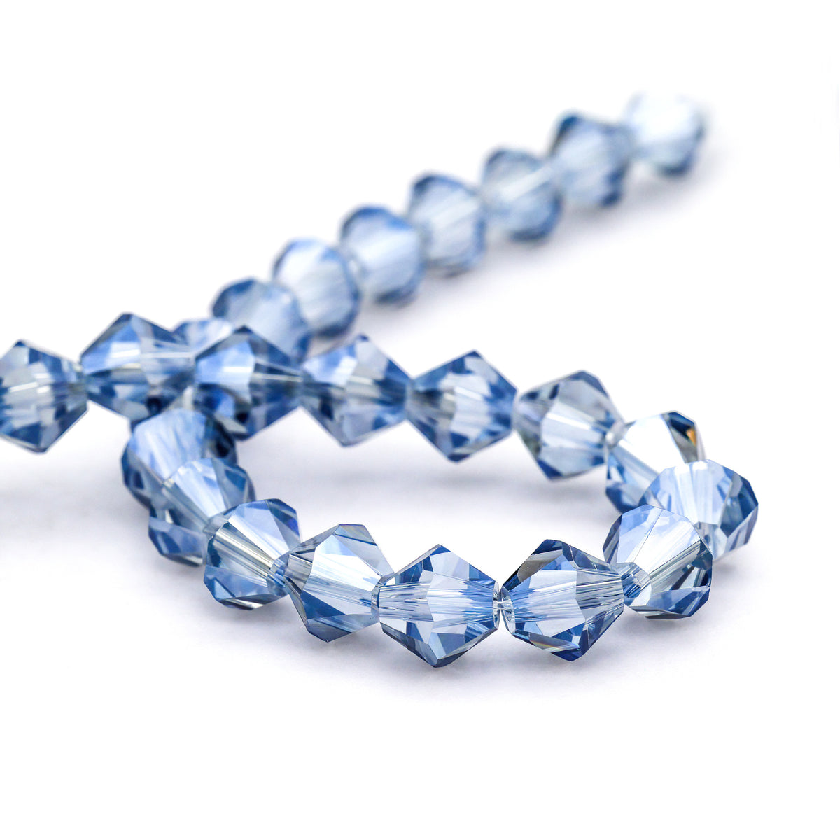 K9 faceted crystal glass bicone beads – Blue Gray