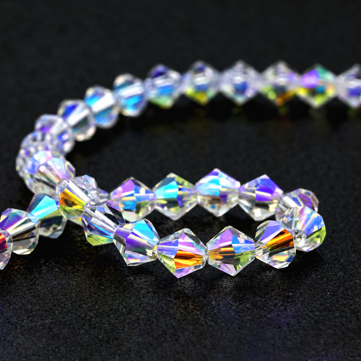 K9 faceted crystal glass bicone beads – Heavenly Light