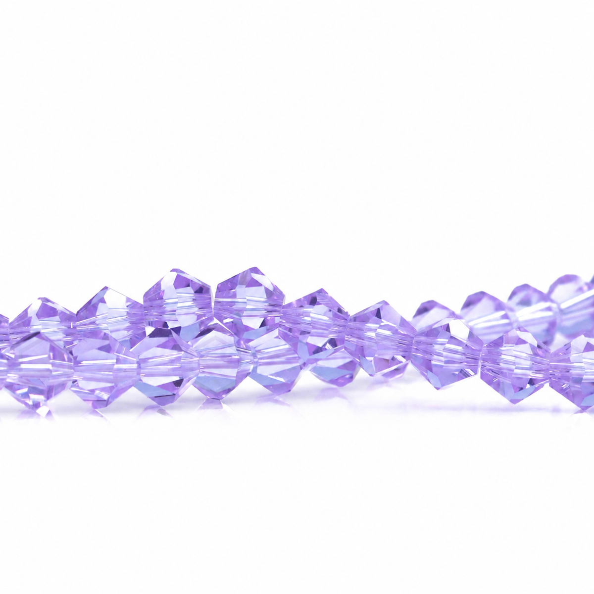 K9 faceted crystal glass bicone beads – Natural Crystal Purple