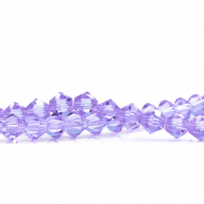 K9 faceted crystal glass bicone beads – Natural Crystal Purple
