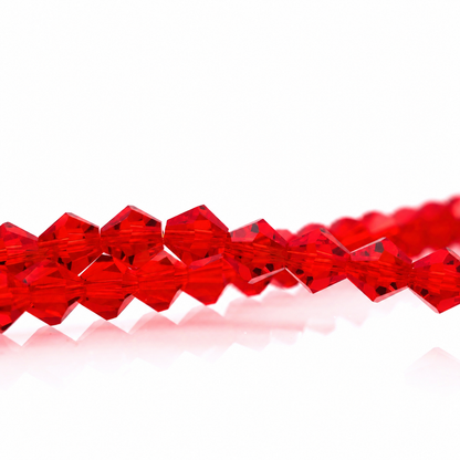 K9 faceted crystal glass bicone beads – Red