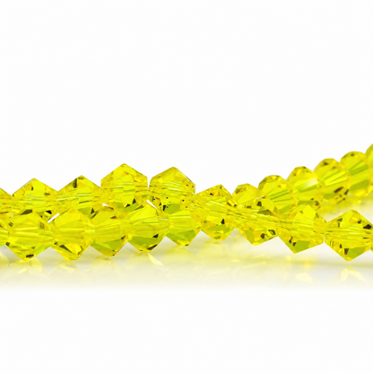 K9 faceted crystal glass bicone beads – Lemon Yellow