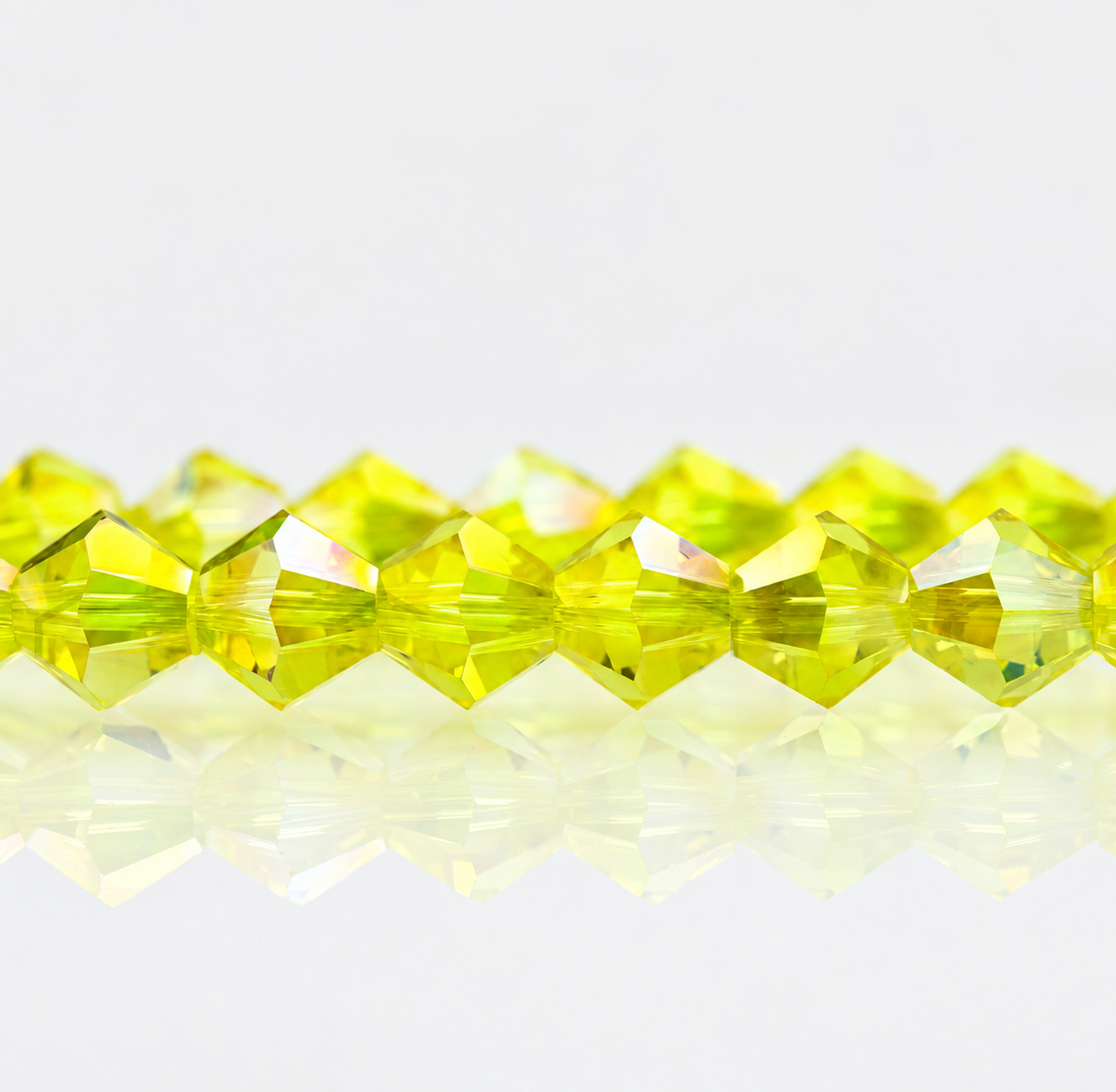 K9 faceted crystal glass bicone beads – Lemon Yellow AB