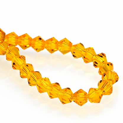 K9 faceted crystal glass bicone beads – Deep Golden Yellow