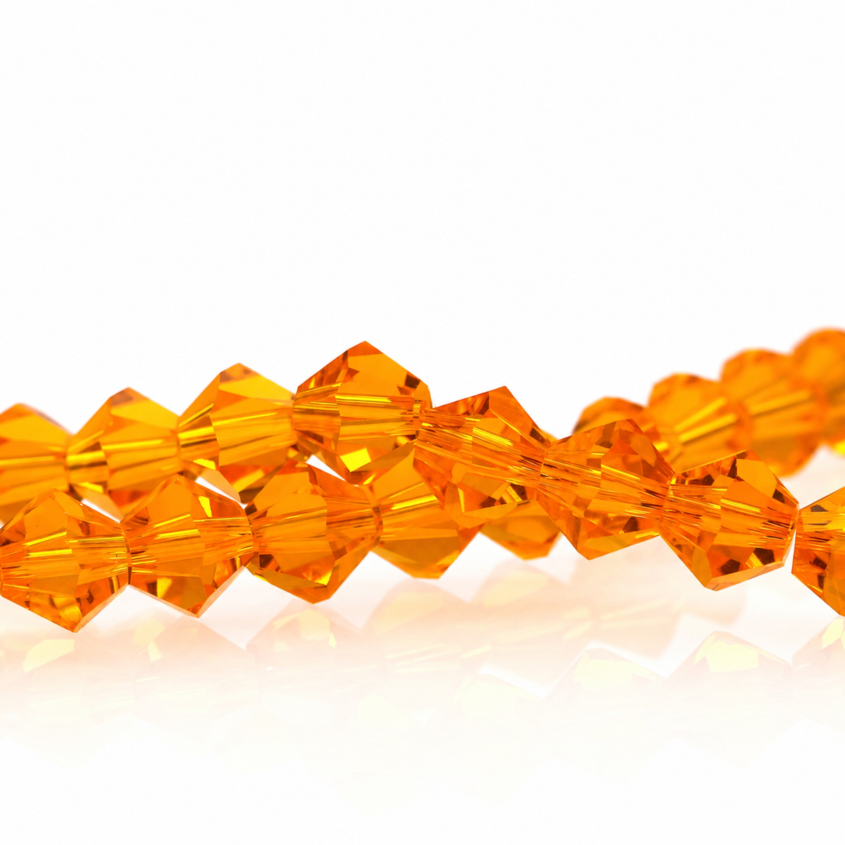 K9 faceted crystal glass bicone beads – Orange