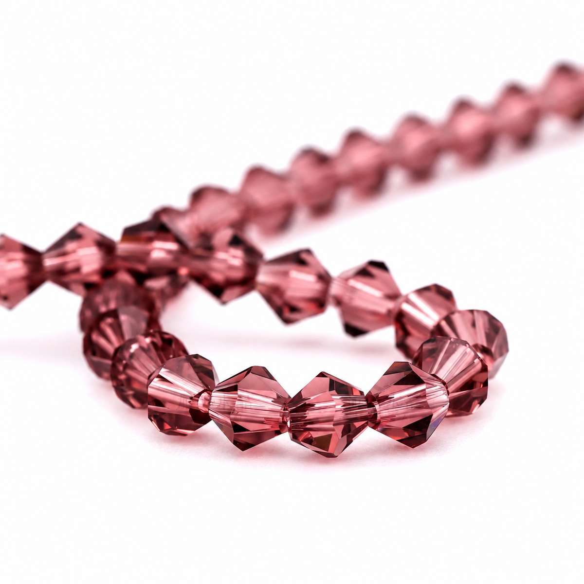 K9 faceted crystal glass bicone beads – Medium Purple