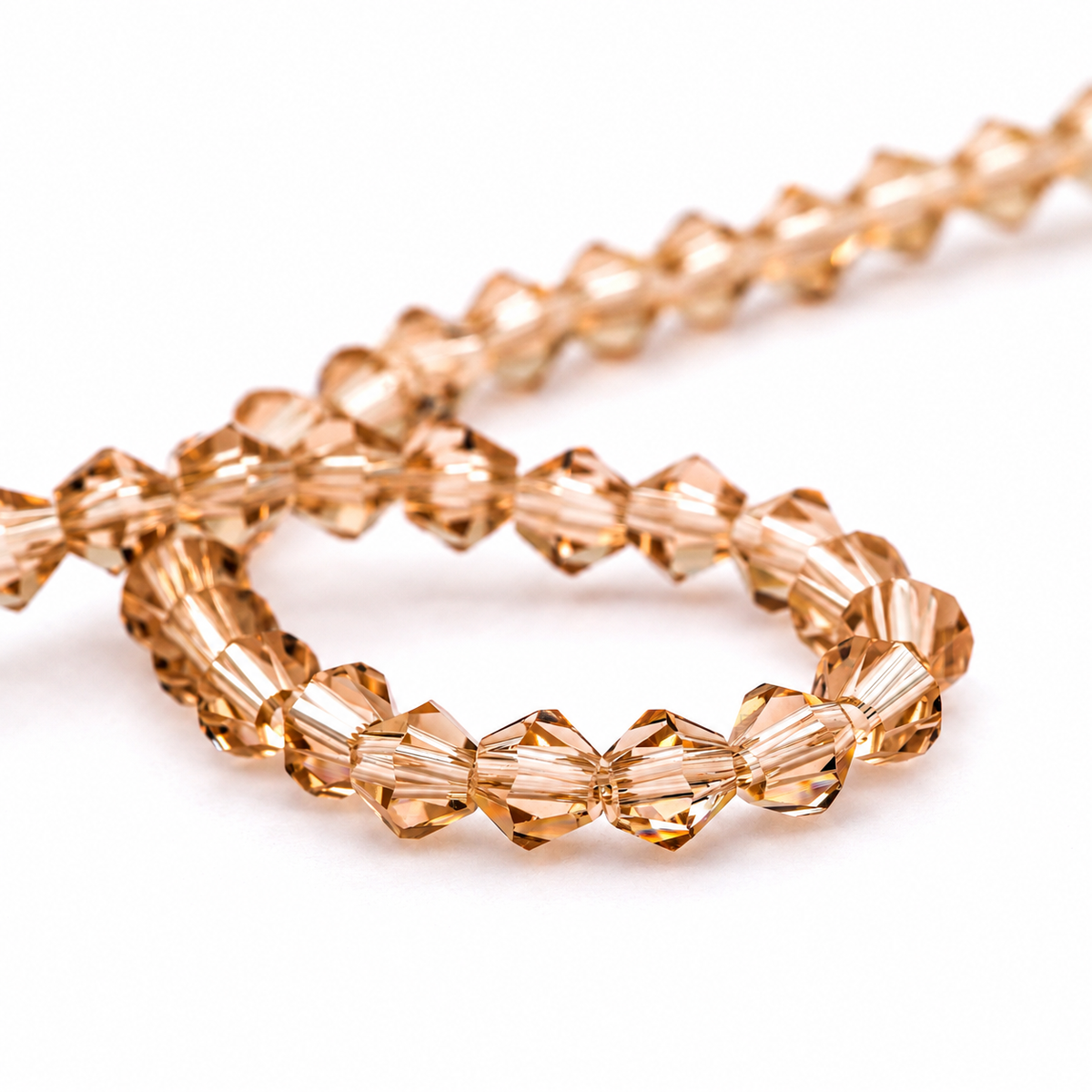 K9 faceted crystal glass bicone beads – Natural Silver Champagne