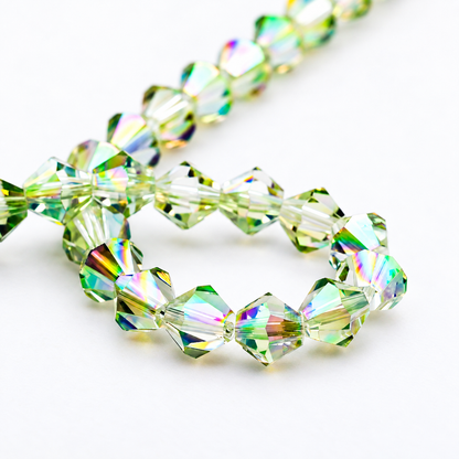 K9 faceted crystal glass bicone beads – Spring Green