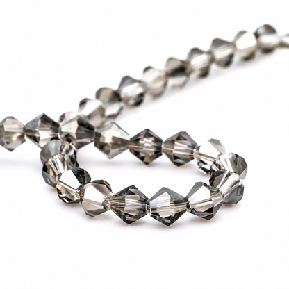 K9 faceted crystal glass bicone beads – Transparent Gray