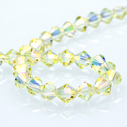 K9 faceted crystal glass bicone beads – Crystal Yellow