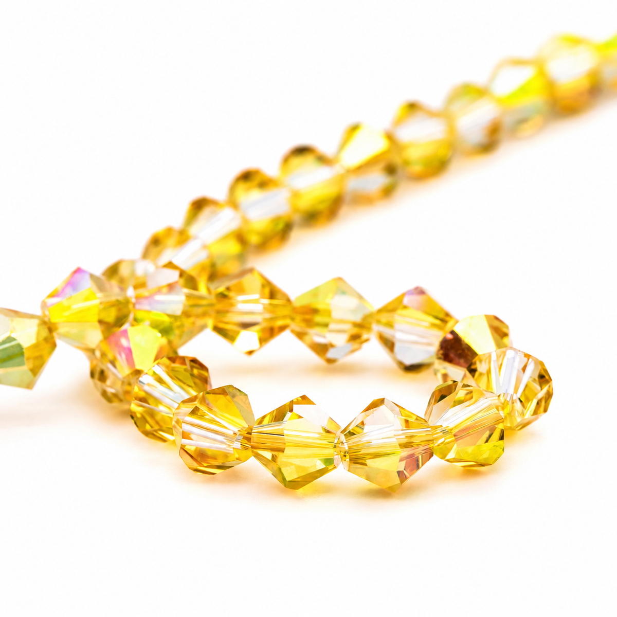 K9 faceted crystal glass bicone beads – Bright Gold