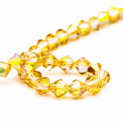 K9 faceted crystal glass bicone beads – Bright Gold