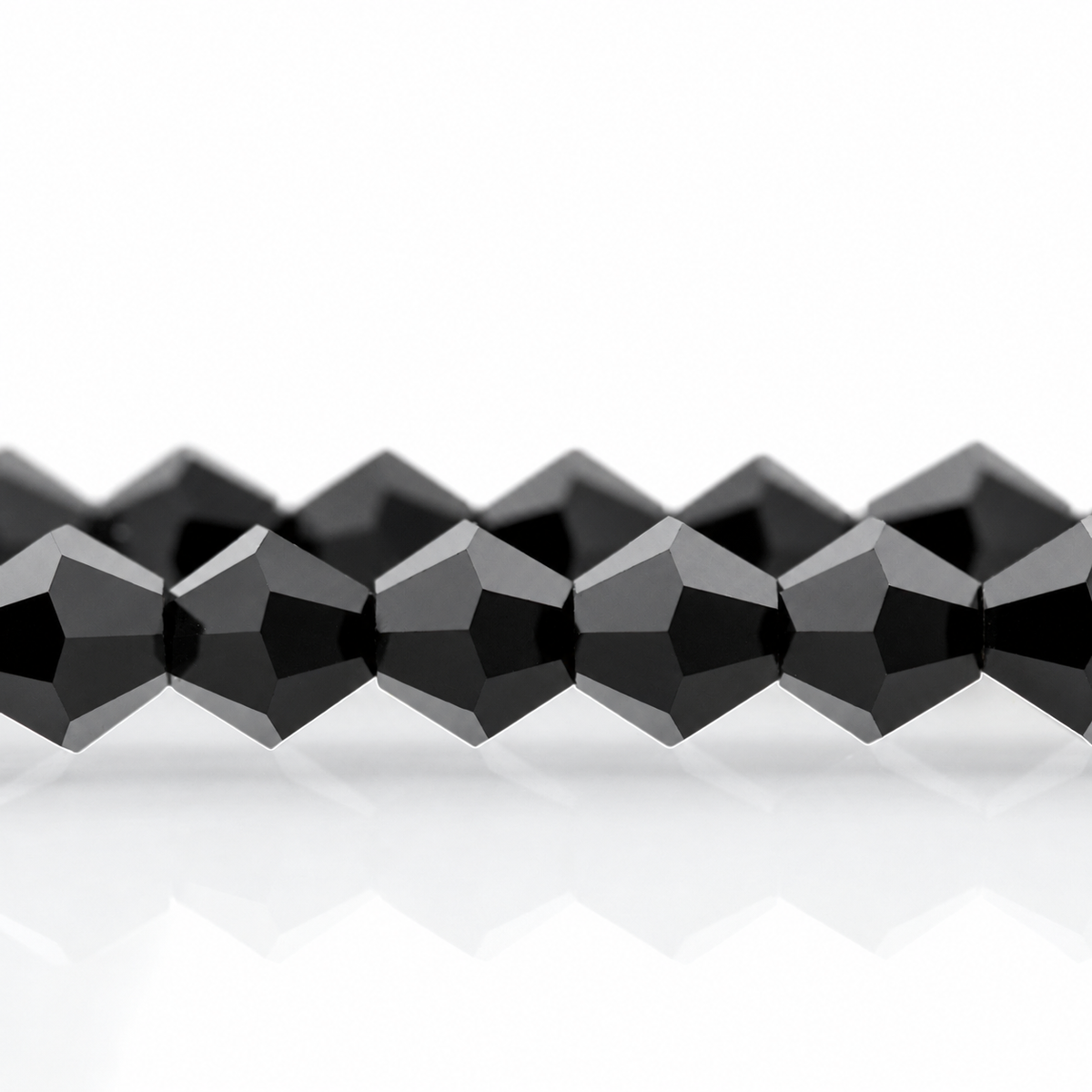 K9 faceted crystal glass bicone beads – Black